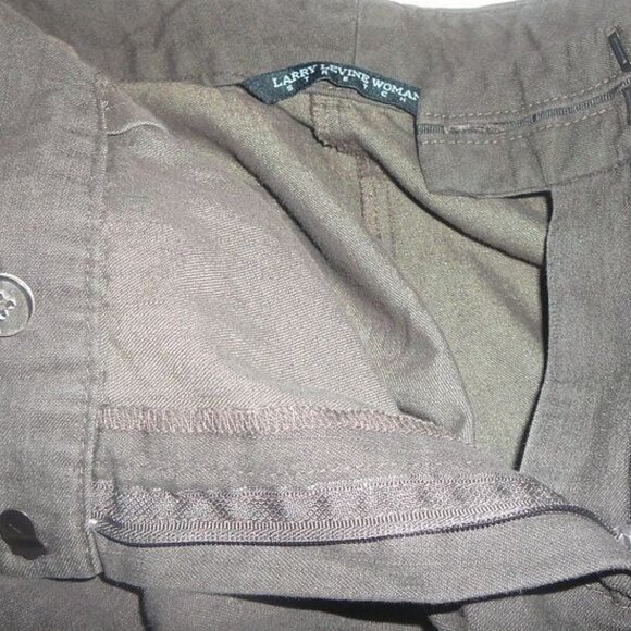 LARRY LEVINE Womans Size 22W High Quality Stretch Brown Short Pants Capris - Picture 4 of 5